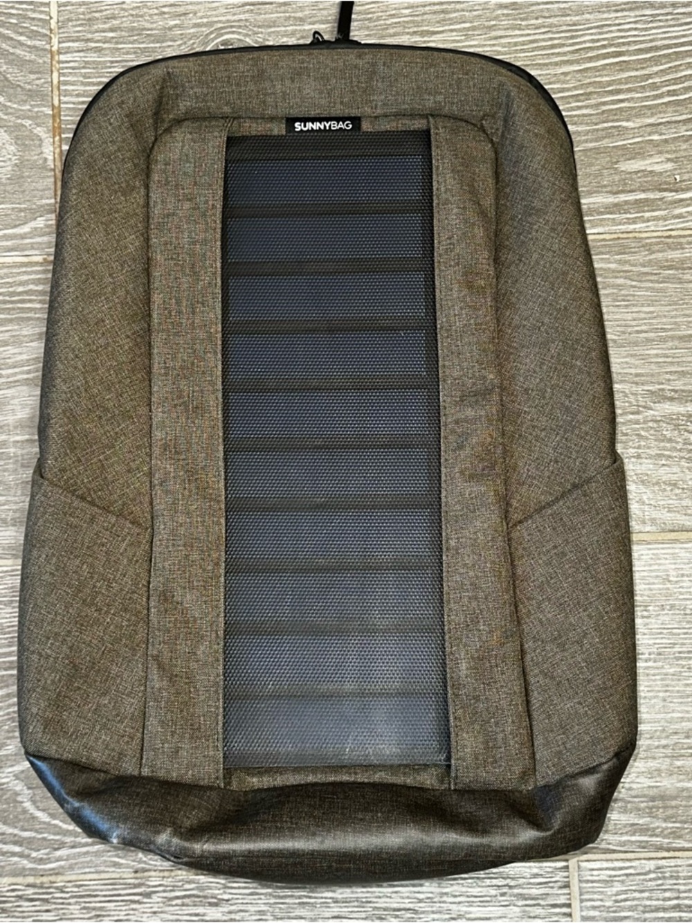 SunnyBag Solar Backpack USB Charging Travel Tech Bag Brown Water Resistent